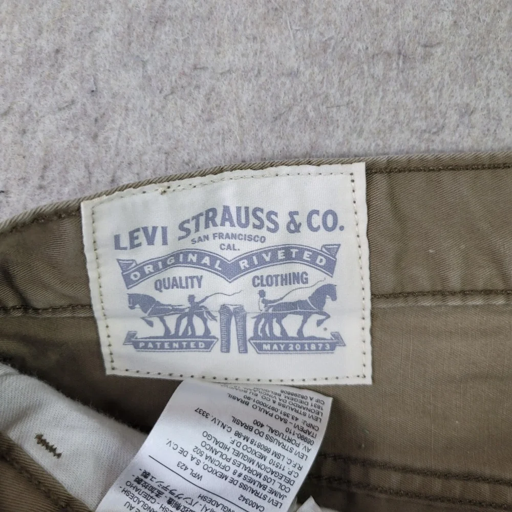 Levis Khaki Pants‎ Mens 32x32 Straight Leg 100% Cotton Western Workwear